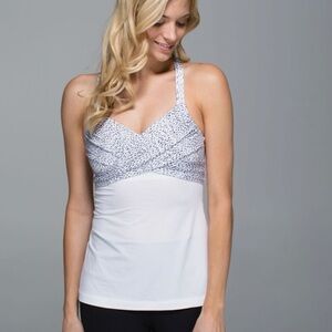 lululemon Wrap it Up Grey and White Tank Top